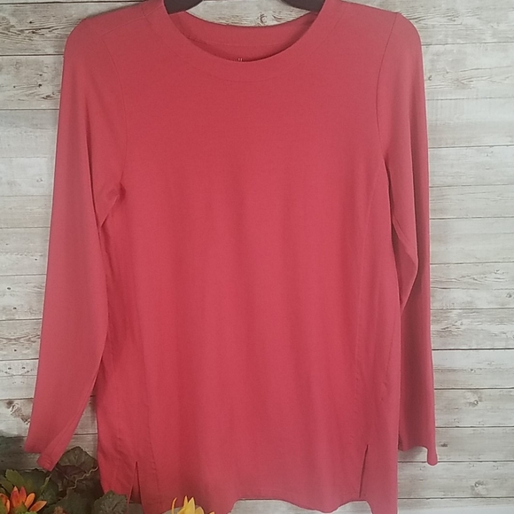 J. Jill Tops - J. Jill, Coral, round neck, long sleeves, Sz S petit